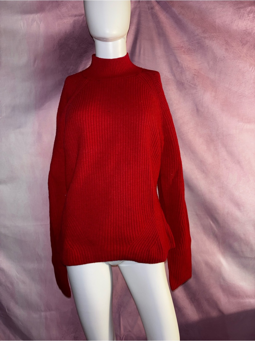 GAP Red Ribbed Turtleneck Sweater